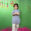 Blue Rose Print Kurta Set