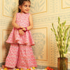 Blush Pink Floral Sharara Set (Set of Two)