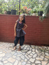 Noir Blossom Tulip Dhoti Set