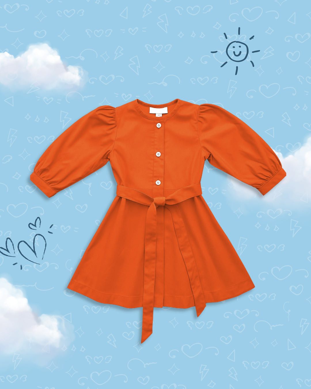 Solid Orange Dress