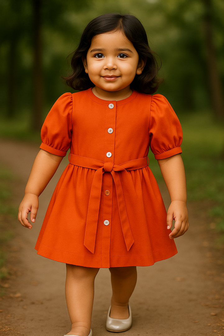 Solid Orange Dress