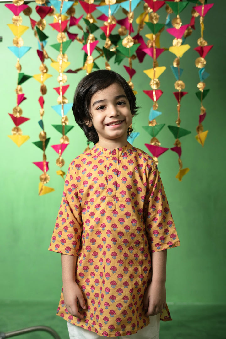 Yellow Floral Kurta Set