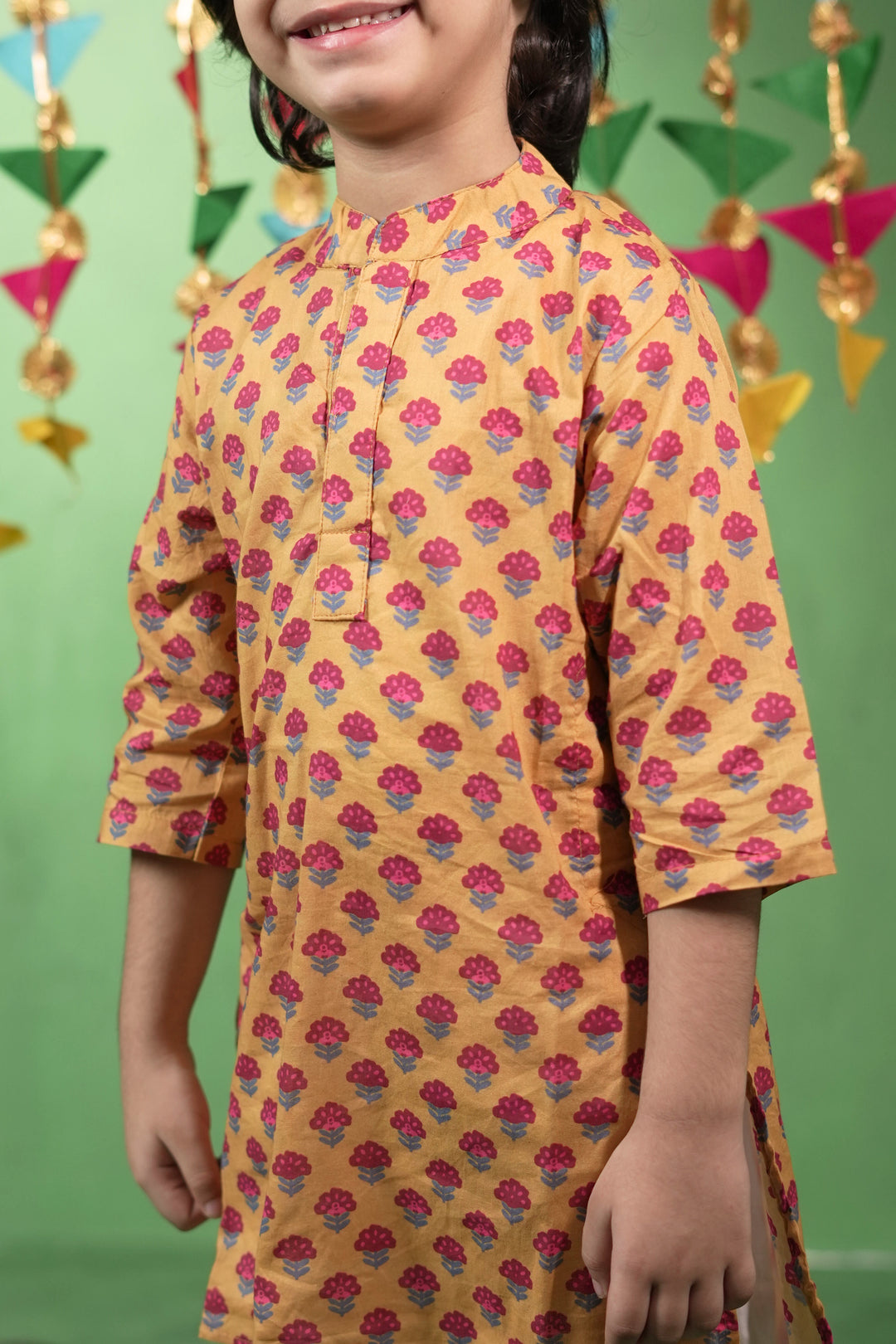 Yellow Floral Kurta Set