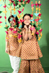 Yellow Floral Cotton Sibling Sets