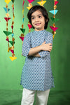 Blue Diamond Print Kurta Set