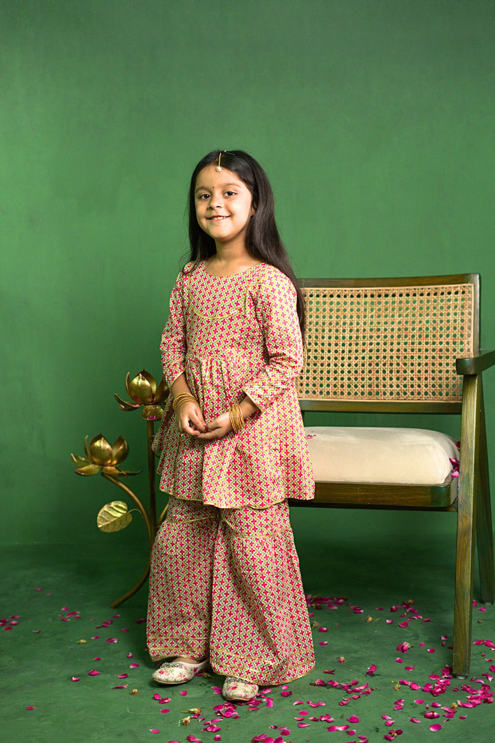Jaal Print Sharara Set