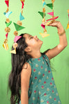 Teal Green Floral Cotton Kurta Set