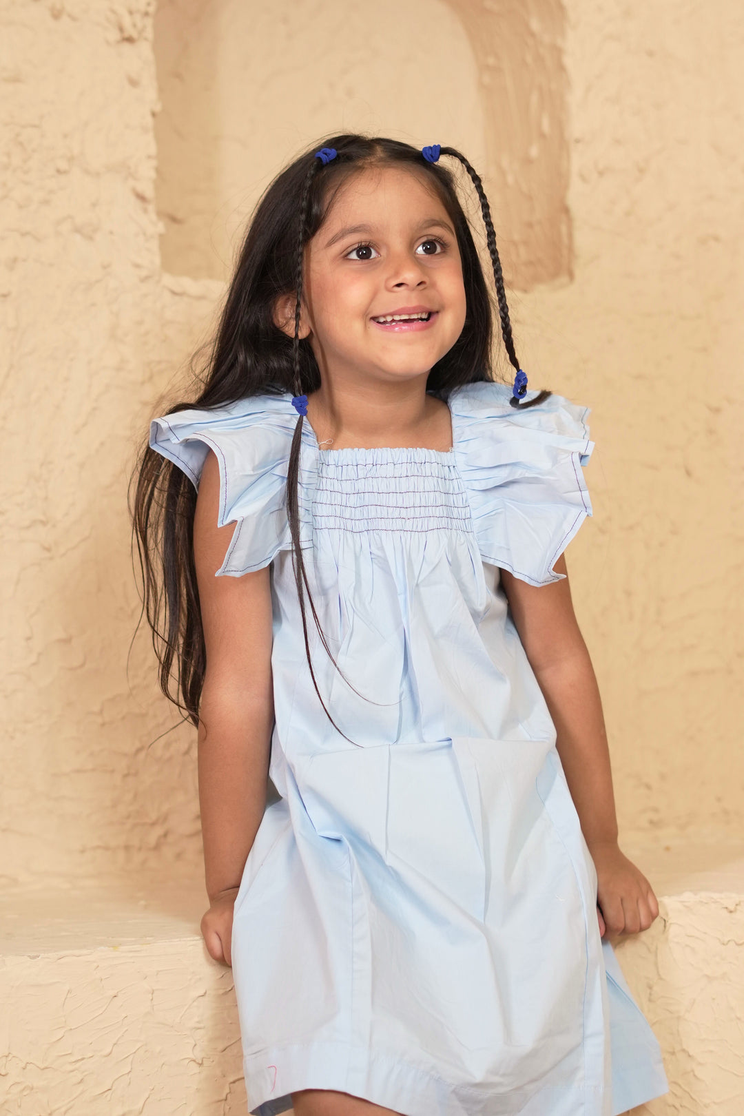 Ruffled blue dress
