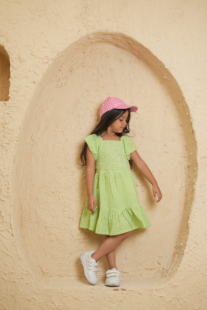 Gingham Green Check Dress