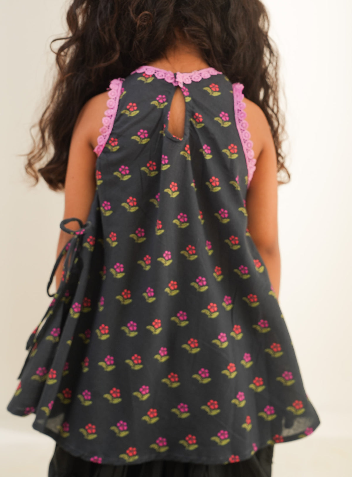 Noir Blossom Tulip Dhoti Set