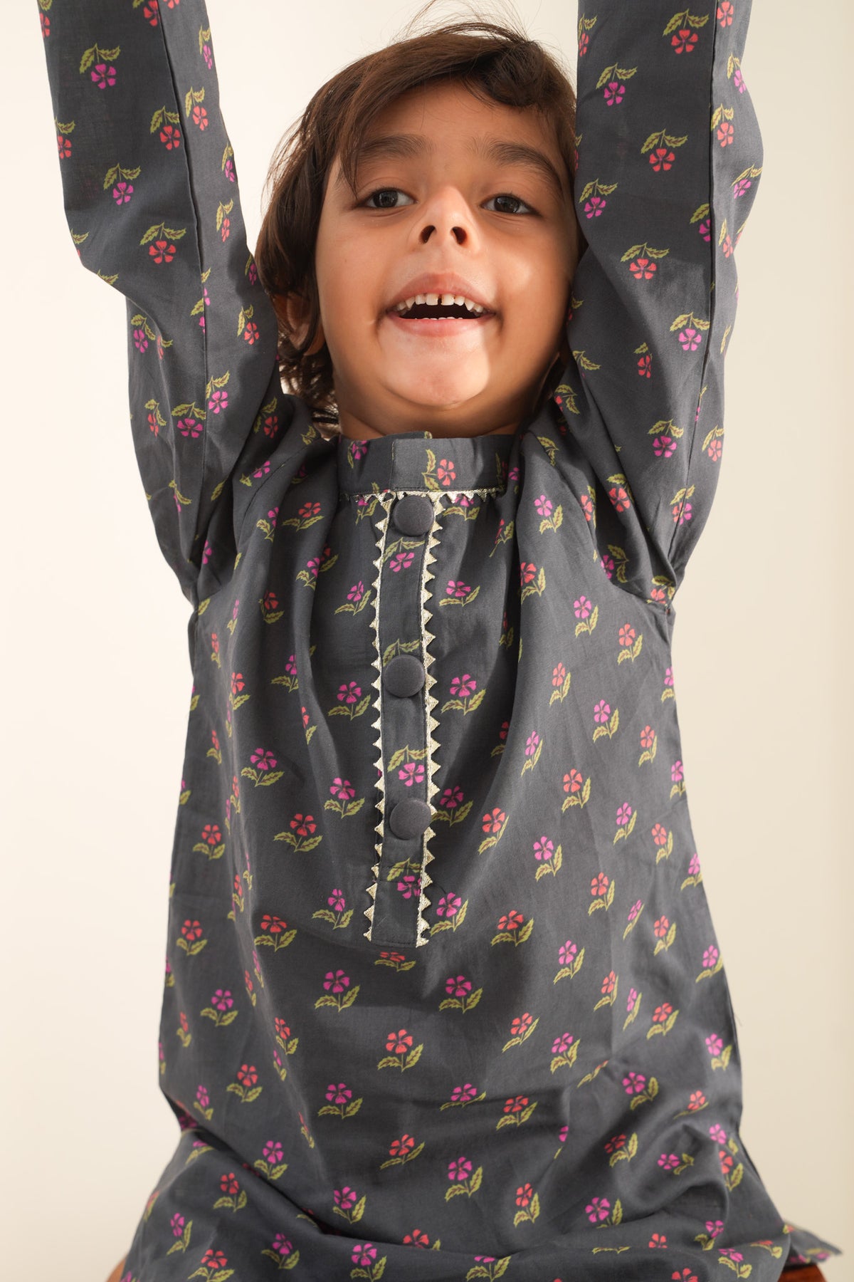 Noir Blossom Boys Kurta Set