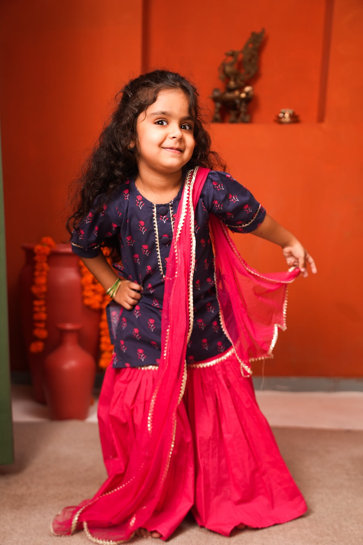 Midnight Bloom Gharara Set