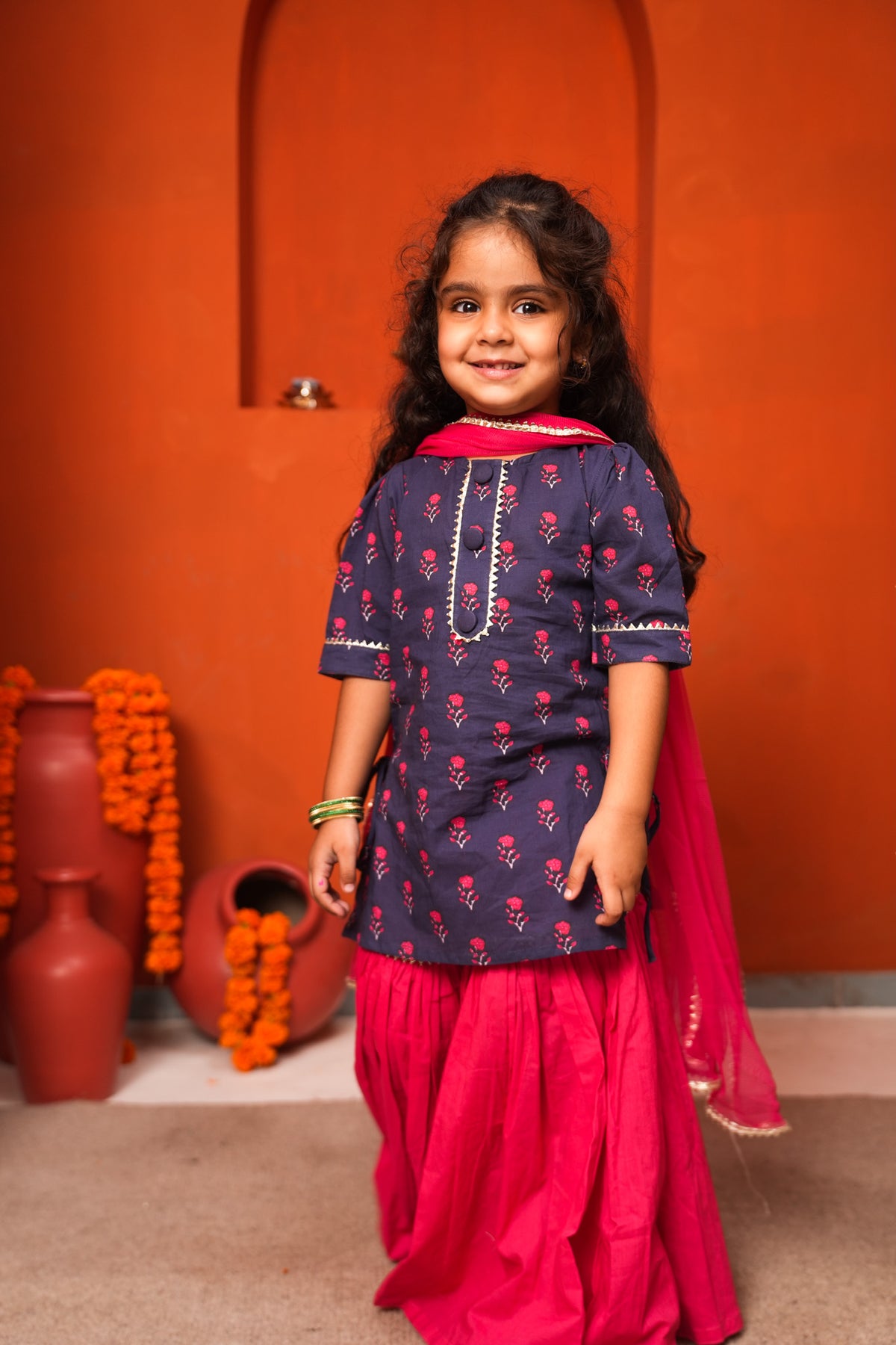 Midnight Bloom Gharara Set