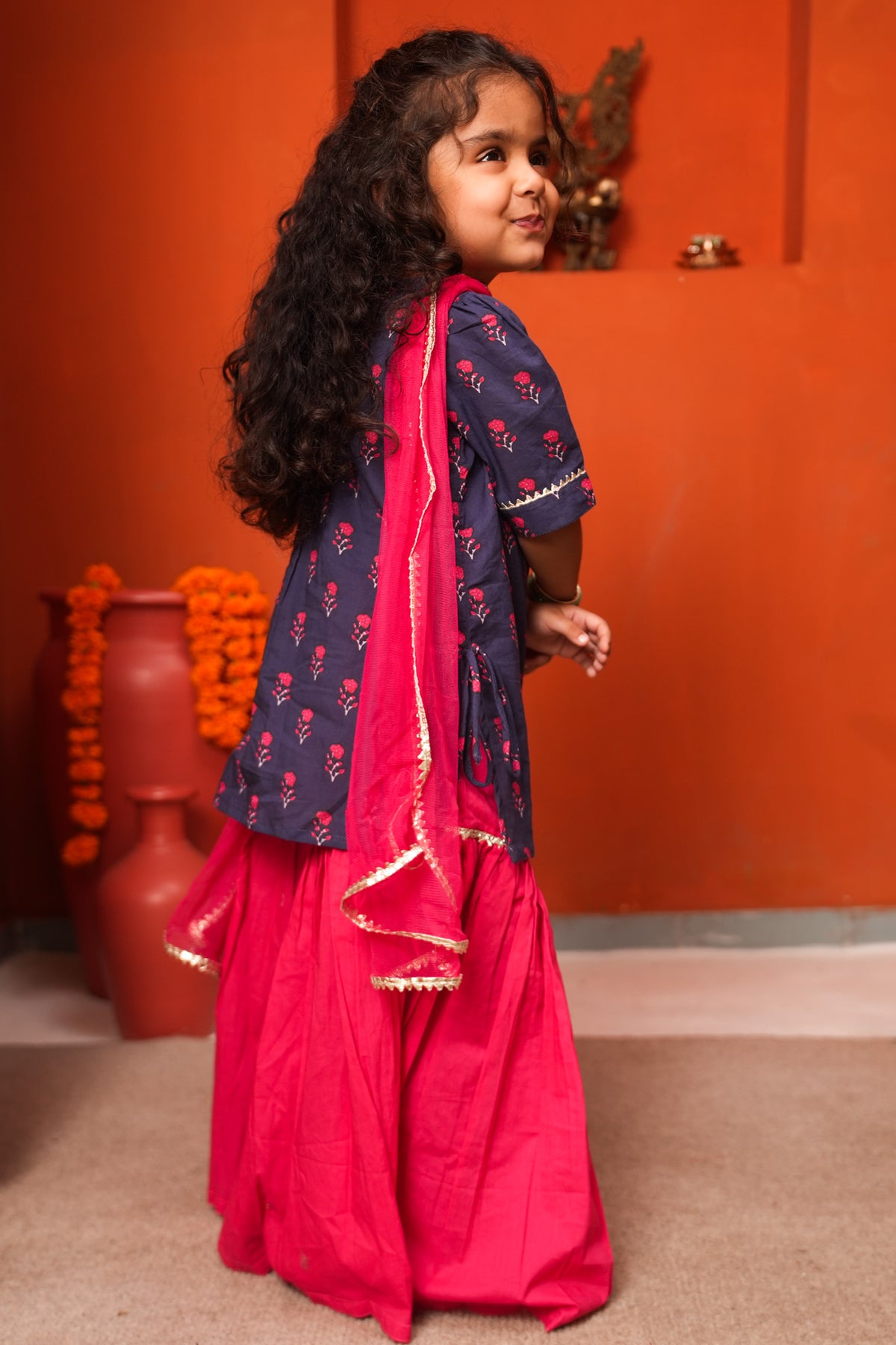 Midnight Bloom Gharara Set