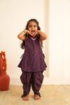 Royal Plum Tulip Dhoti Set