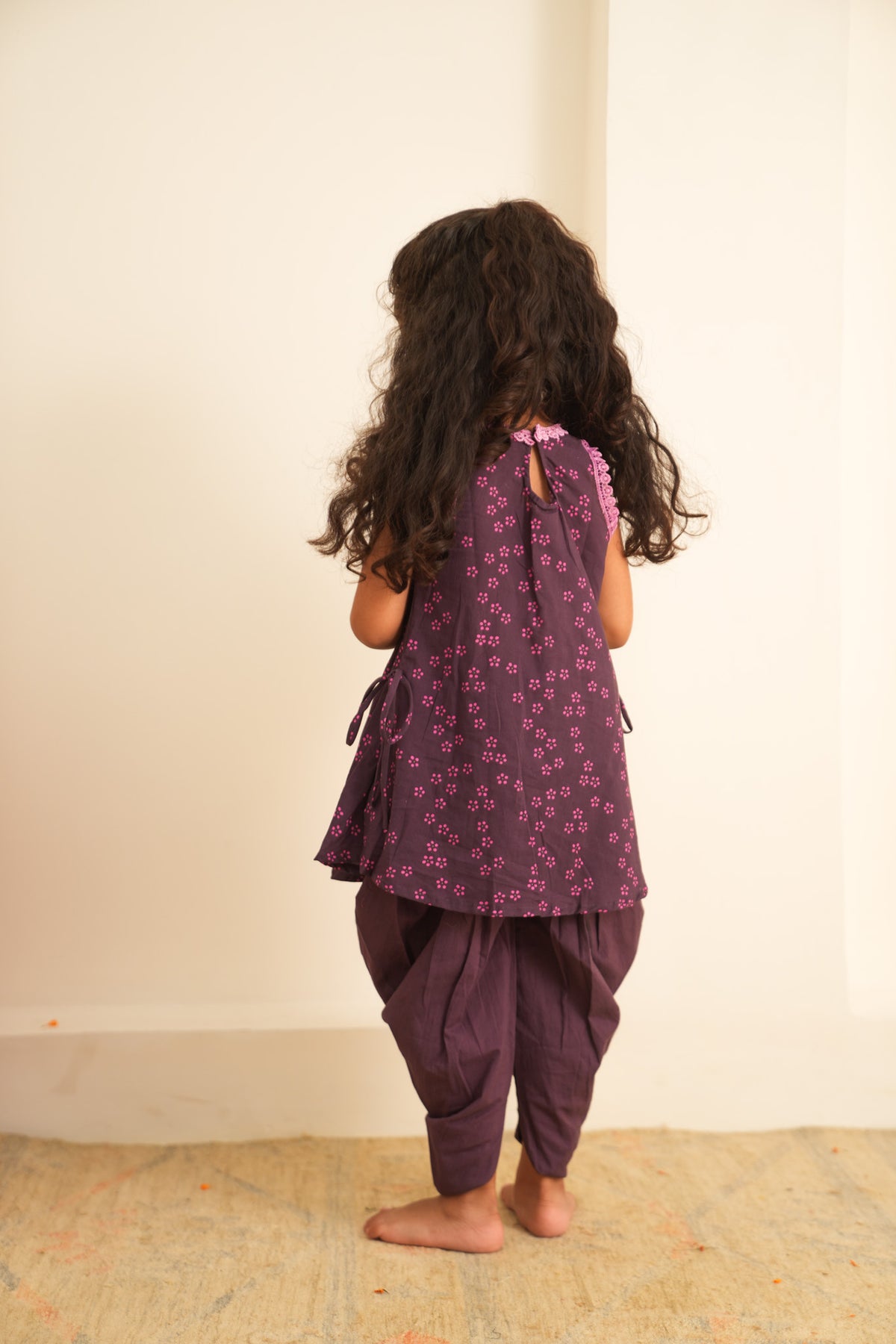 Royal Plum Tulip Dhoti Set