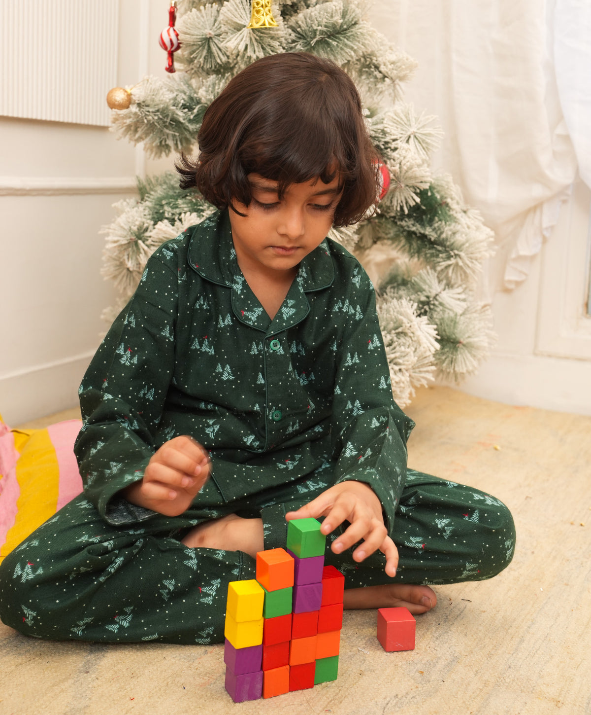 Christmas Forest Winter Flannel Night Suit