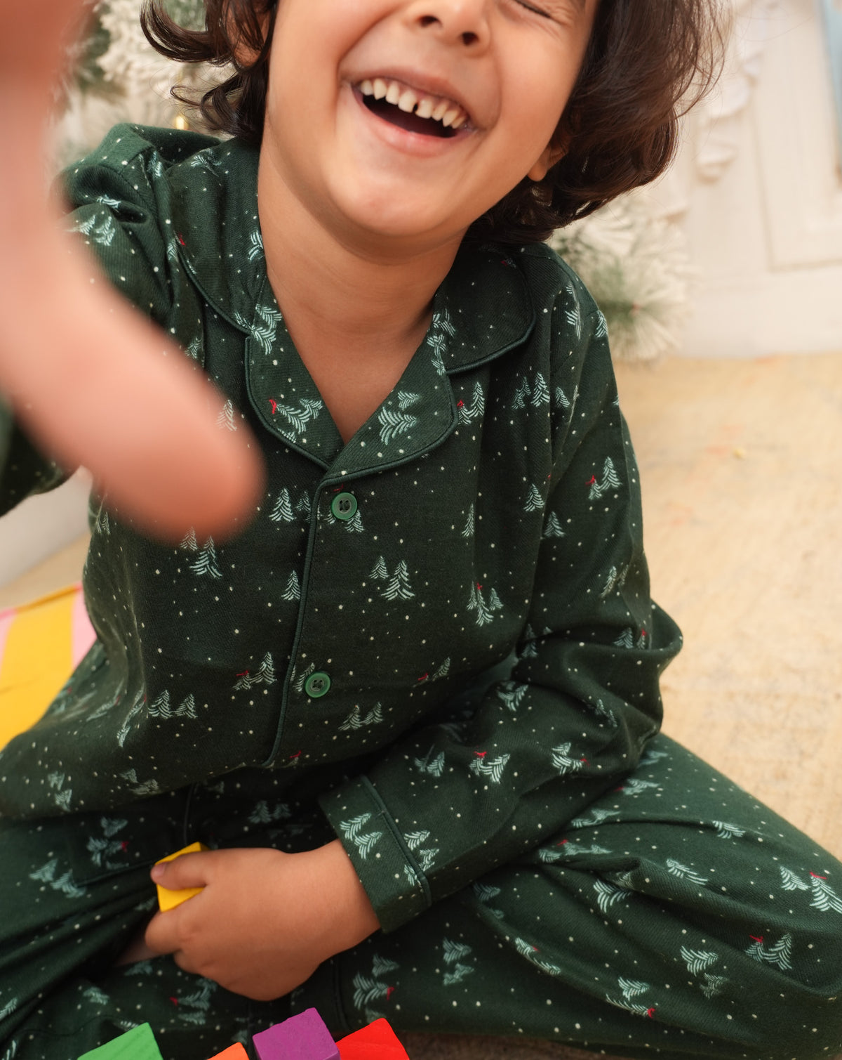 Christmas Forest Winter Flannel Night Suit