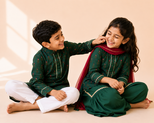 Emerald Green Sibling Set