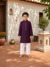 Royal Plum Boys Kurta Set
