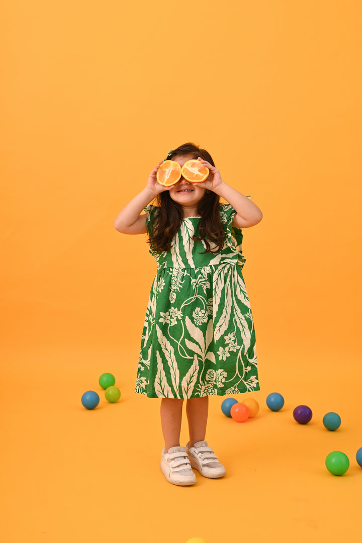 Green & White Dress