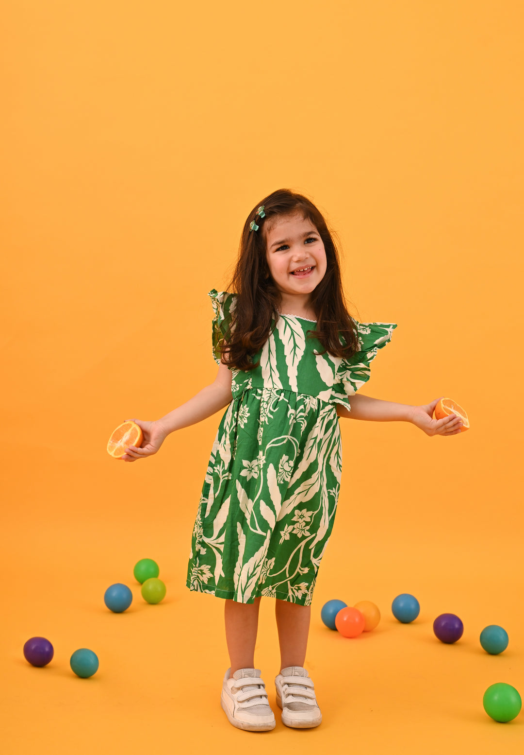 Green & White Dress