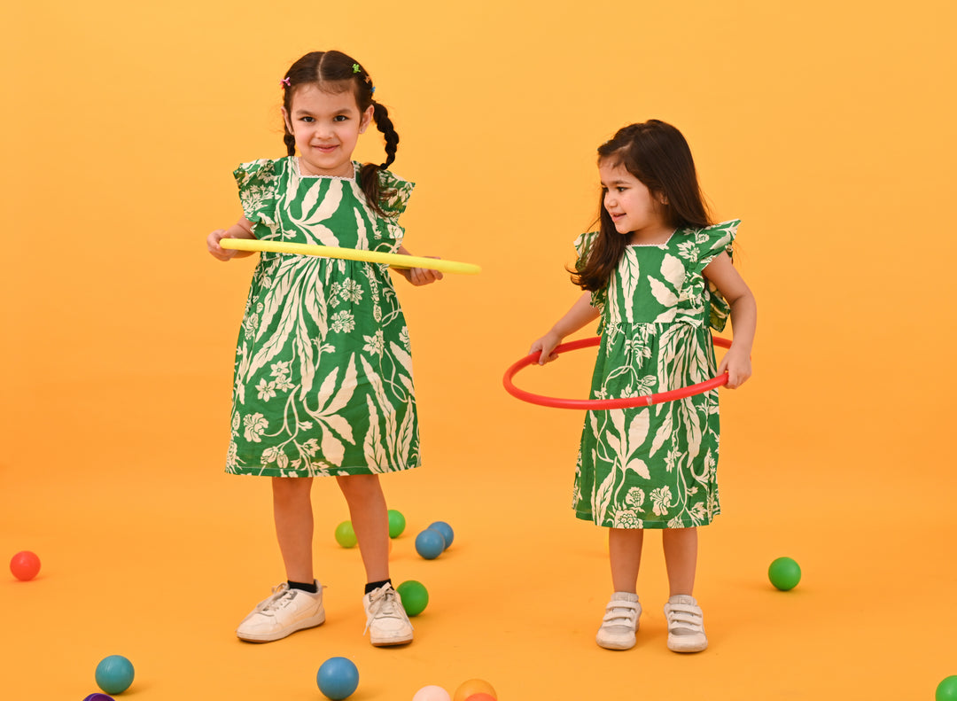 Green & White Dress