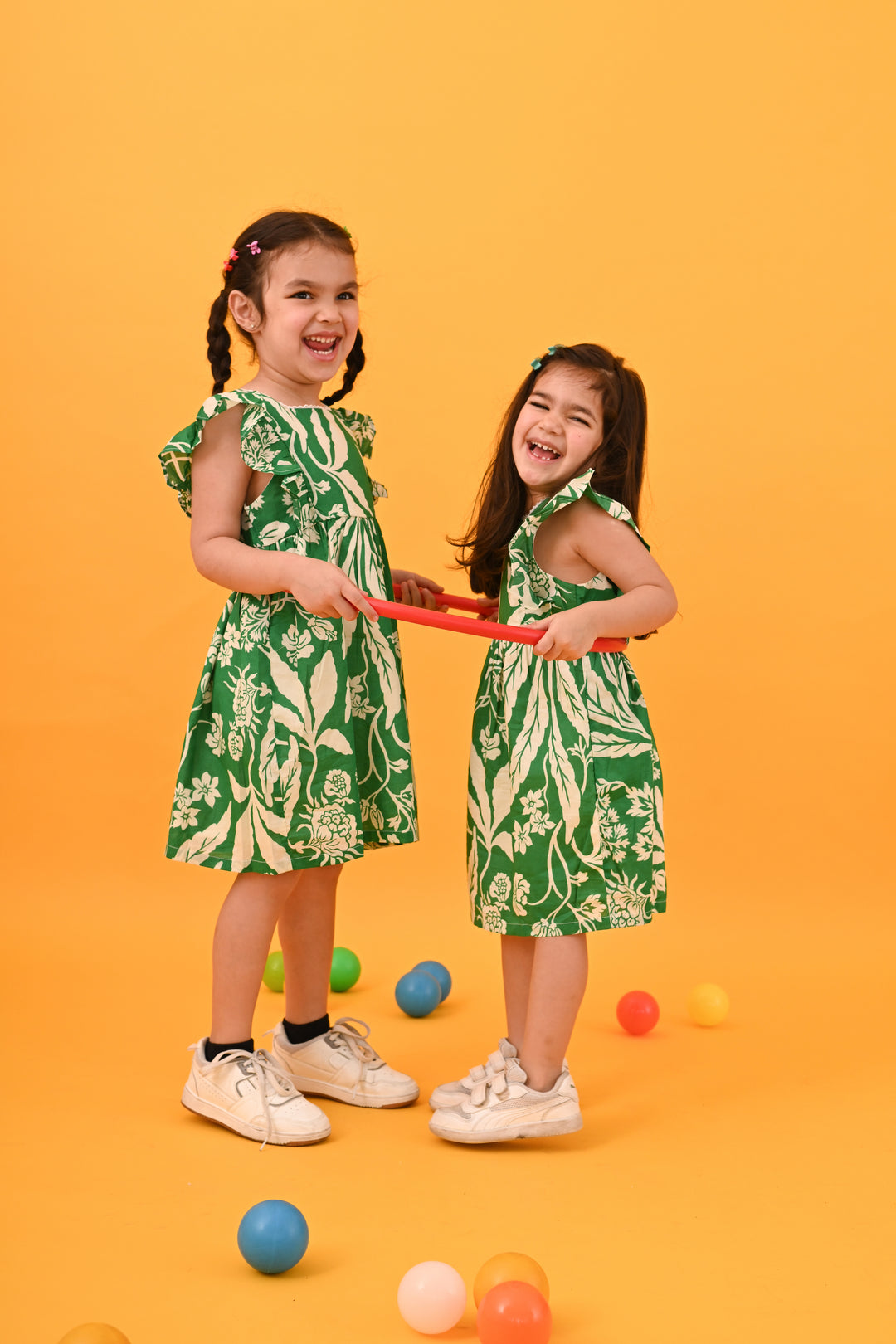 Green & White Dress