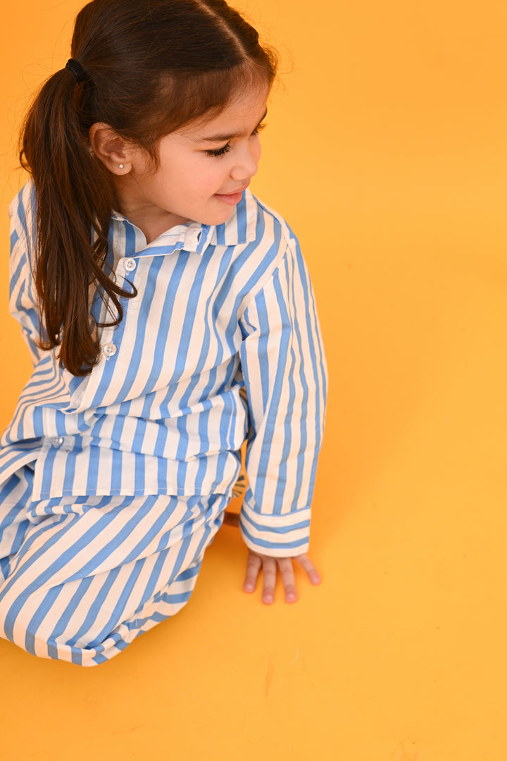 Blue Stripes Co-ord Set