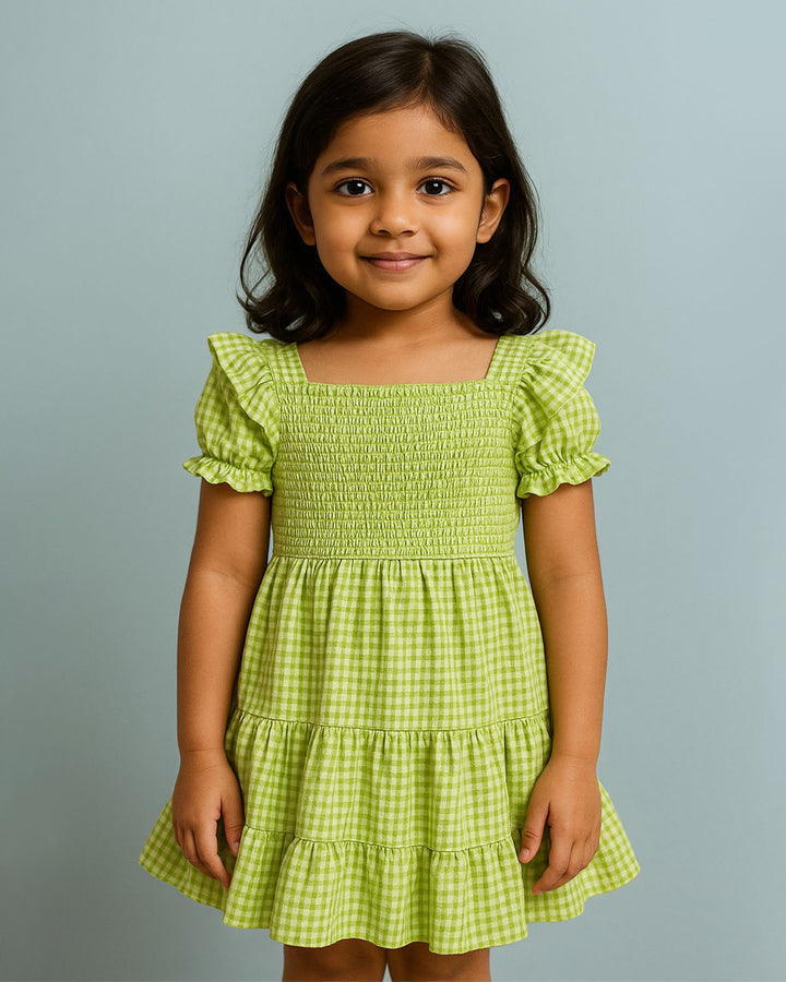 Gingham Green Check Dress