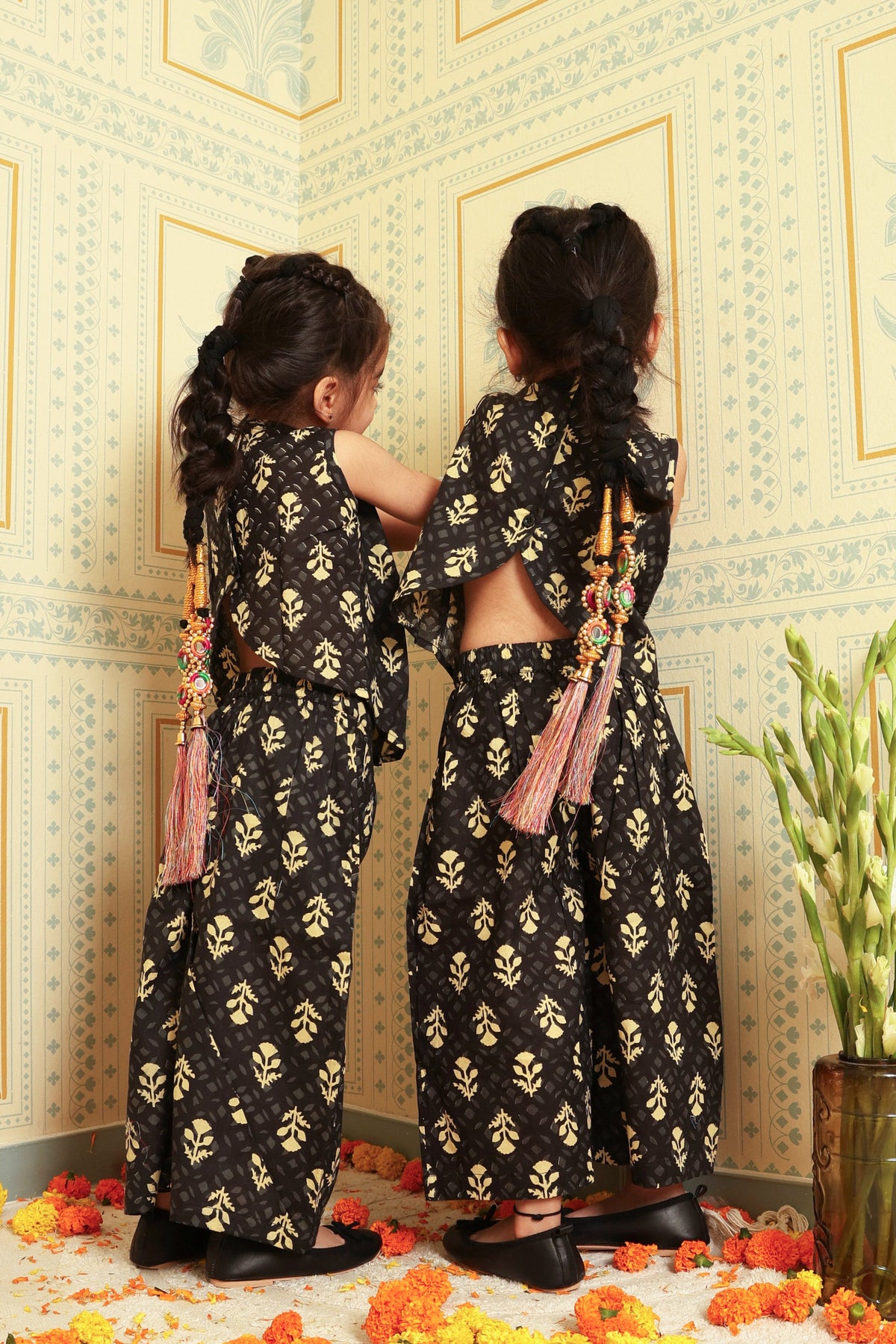 Black Floral Co-ord Set (Set of Two) - Puddle Fashion