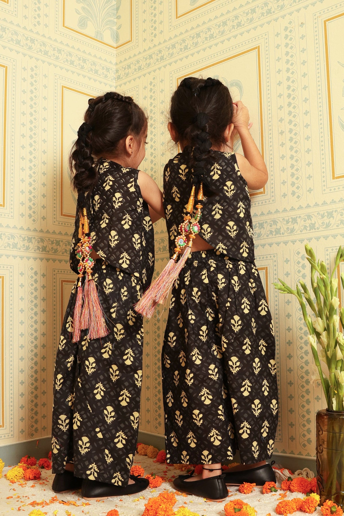 Black Floral Co-ord Set (Set of Two) - Puddle Fashion