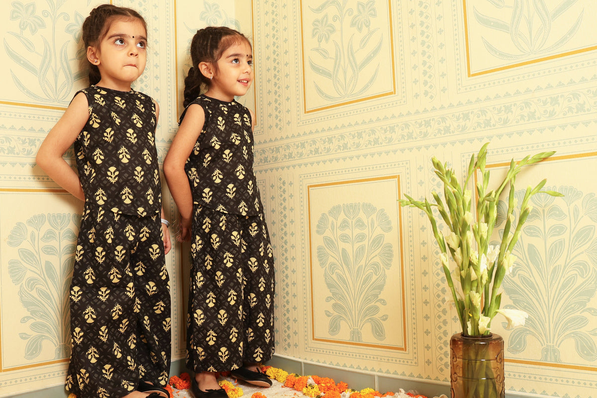 Black Floral Co-ord Set (Set of Two) - Puddle Fashion