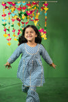 Blue Diamond Print Sharara Set - Puddle Fashion