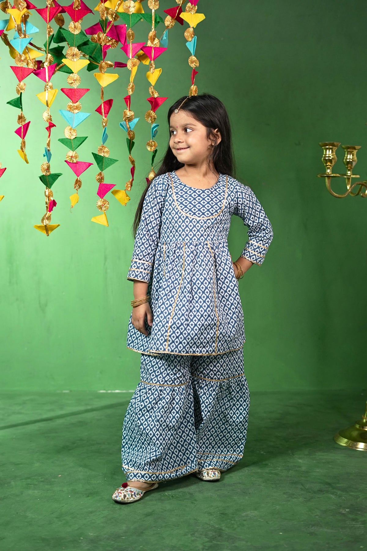 Blue Diamond Print Sibling Sets - Puddle Fashion