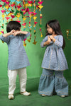 Blue Diamond Print Sibling Sets - Puddle Fashion