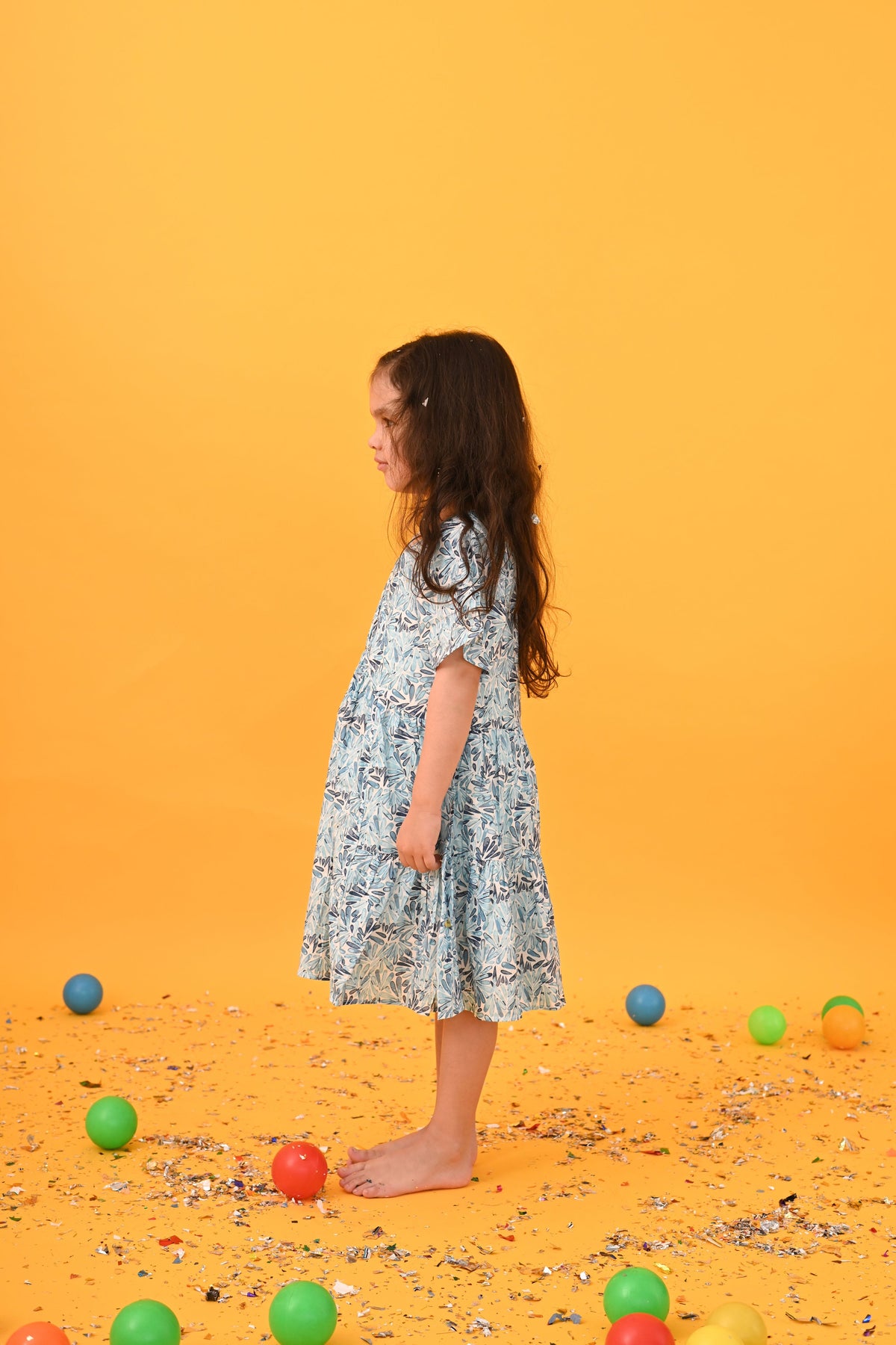 Blue Floral Dress - Puddle Fashion