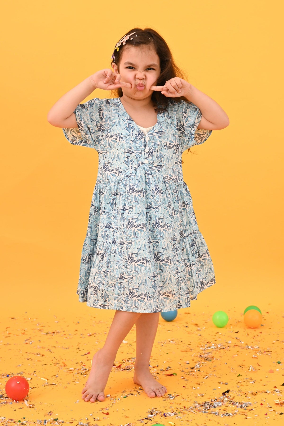 Blue Floral Dress - Puddle Fashion