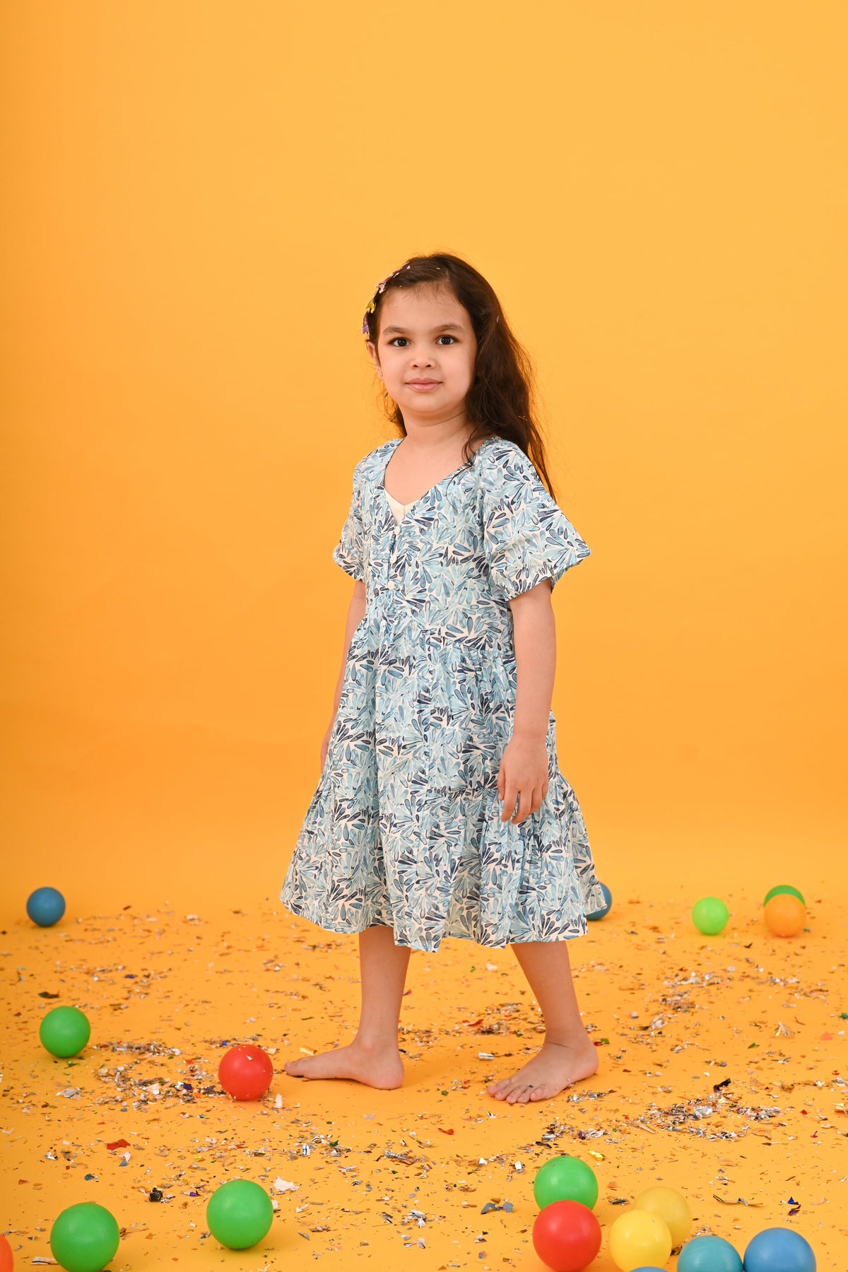 Blue Floral Dress - Puddle Fashion