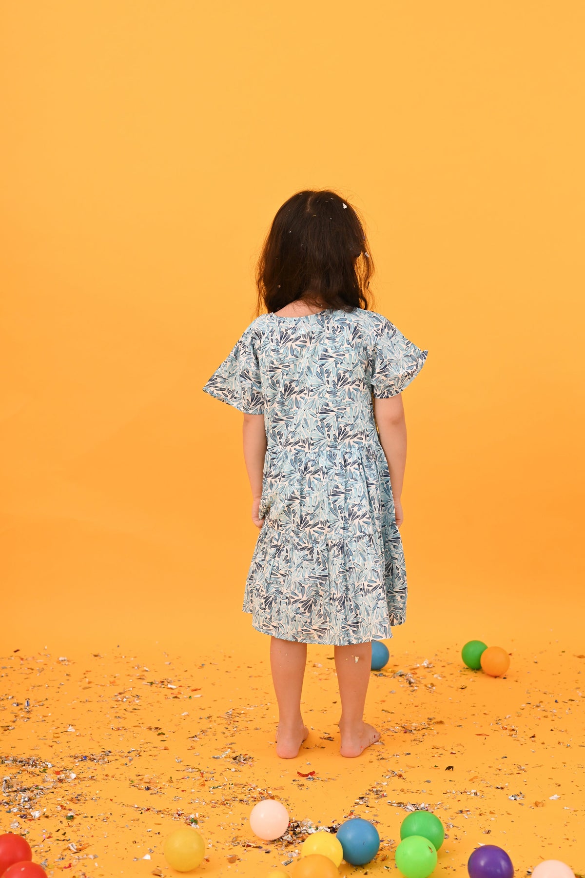 Blue Floral Dress - Puddle Fashion