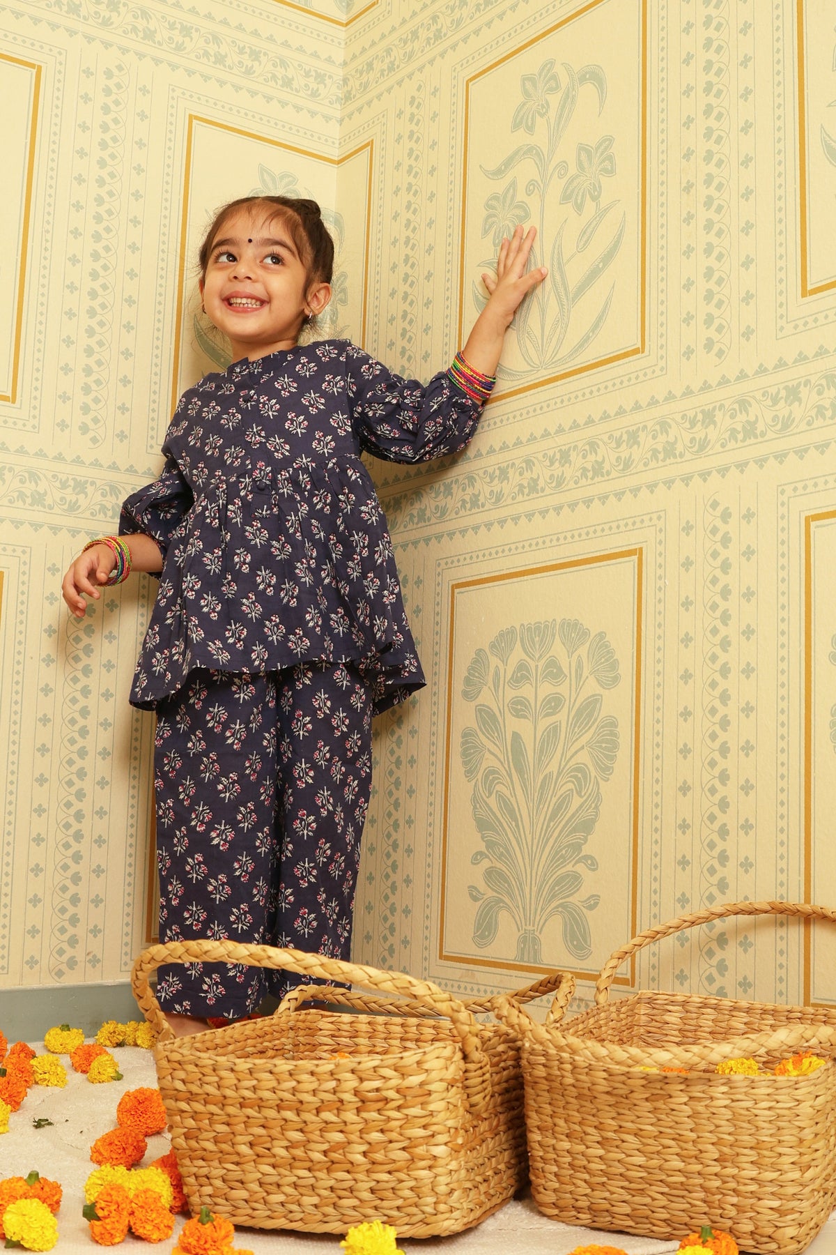 Blue Jaipuri Co-ord Set - Puddle Fashion