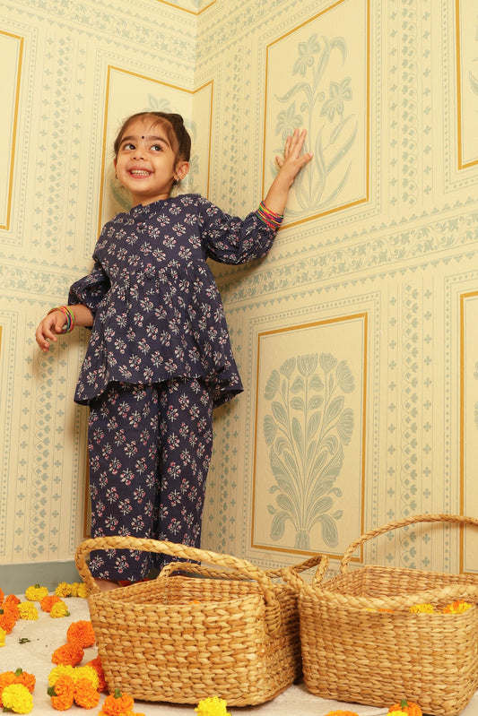 Blue Jaipuri Co-ord Set - Puddle Fashion