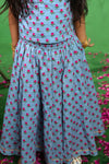 Blue Rose Print Lehenga Set - Puddle Fashion