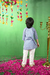Blue Rose Print Sibling Sets - Puddle Fashion