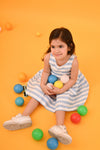 Blue & White Stripes Dress - Puddle Fashion