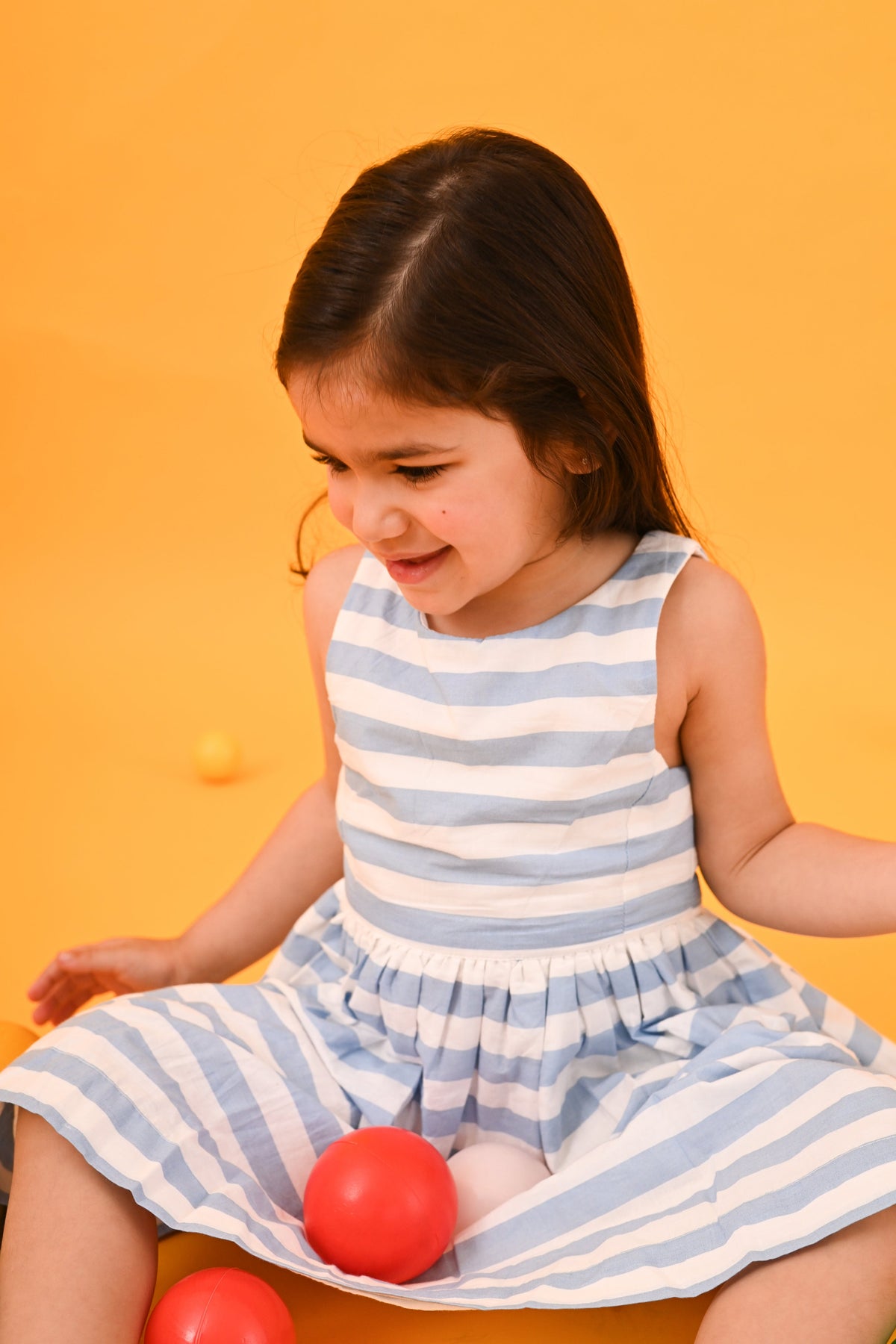 Blue & White Stripes Dress - Puddle Fashion