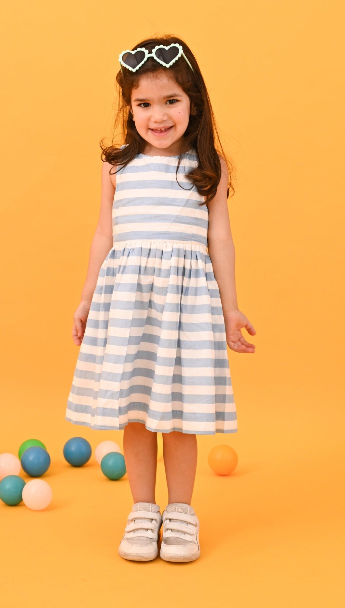 Blue & White Stripes Dress - Puddle Fashion