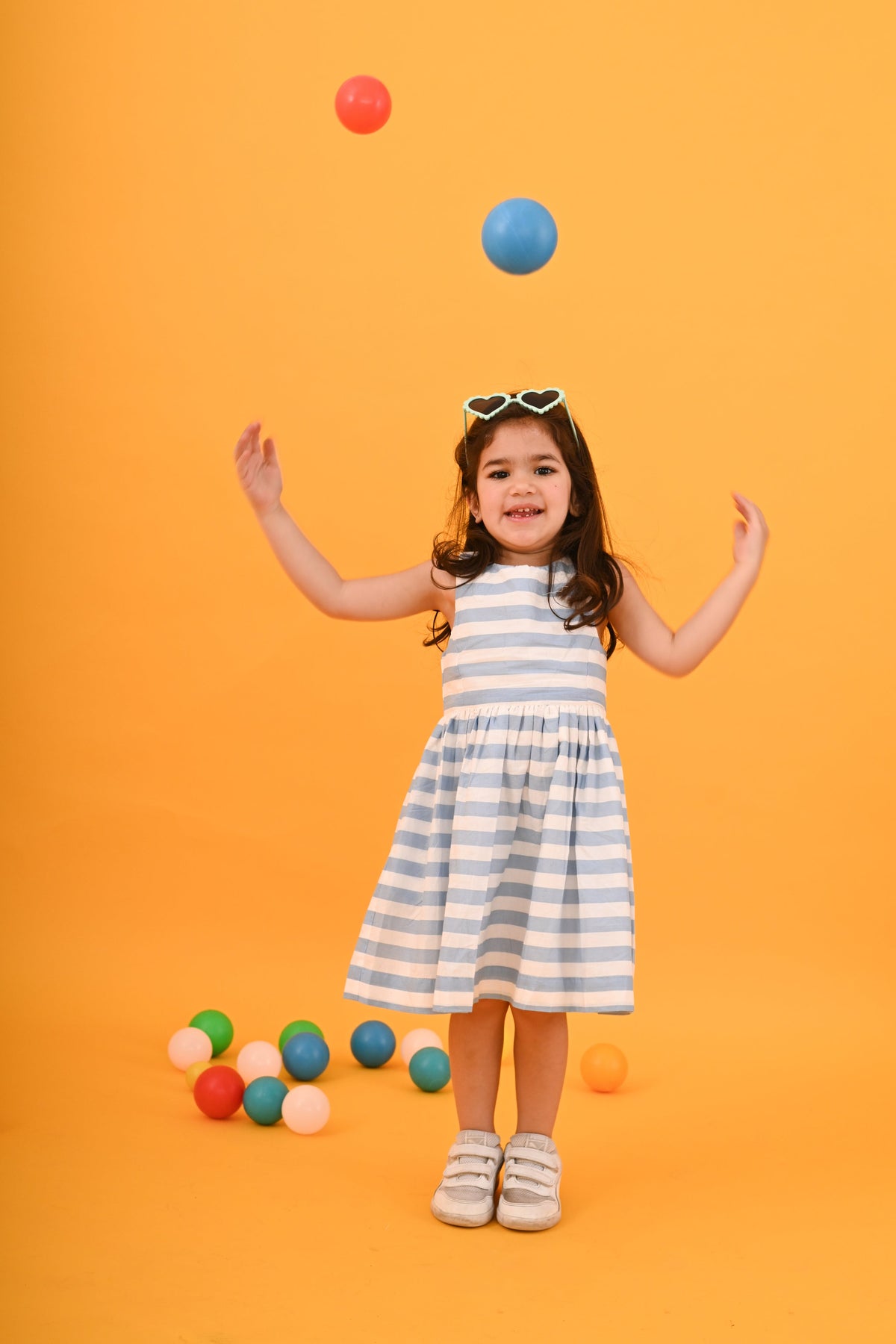 Blue & White Stripes Dress - Puddle Fashion