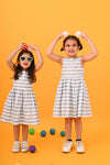 Blue & White Stripes Dress - Puddle Fashion