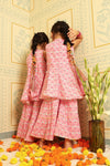 Blush Pink Floral Sharara Set (Set of Two) - Puddle Fashion